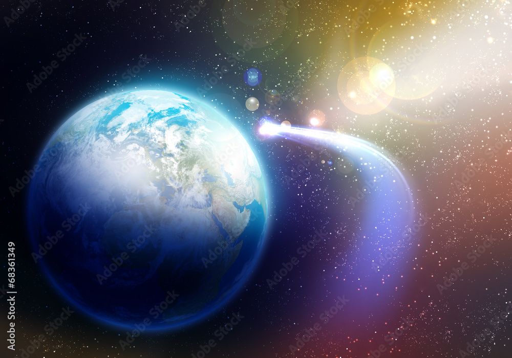 Obraz premium Planet and satellite