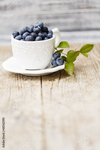 Summer fruits - fresh blueberries from garden