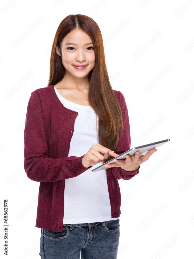 Woman use digital tablet Woman use digital tablet