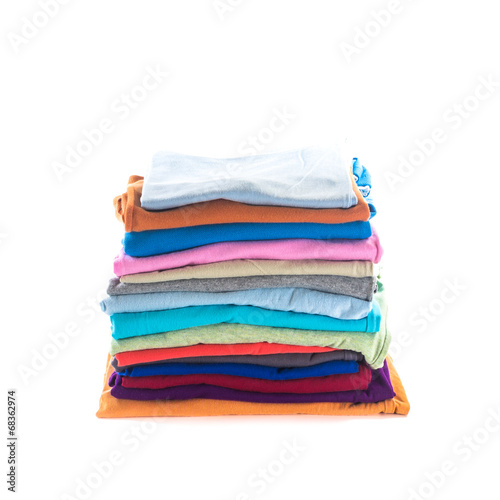 stack of folded cotton clothes