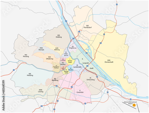 Wien administrativ Karte