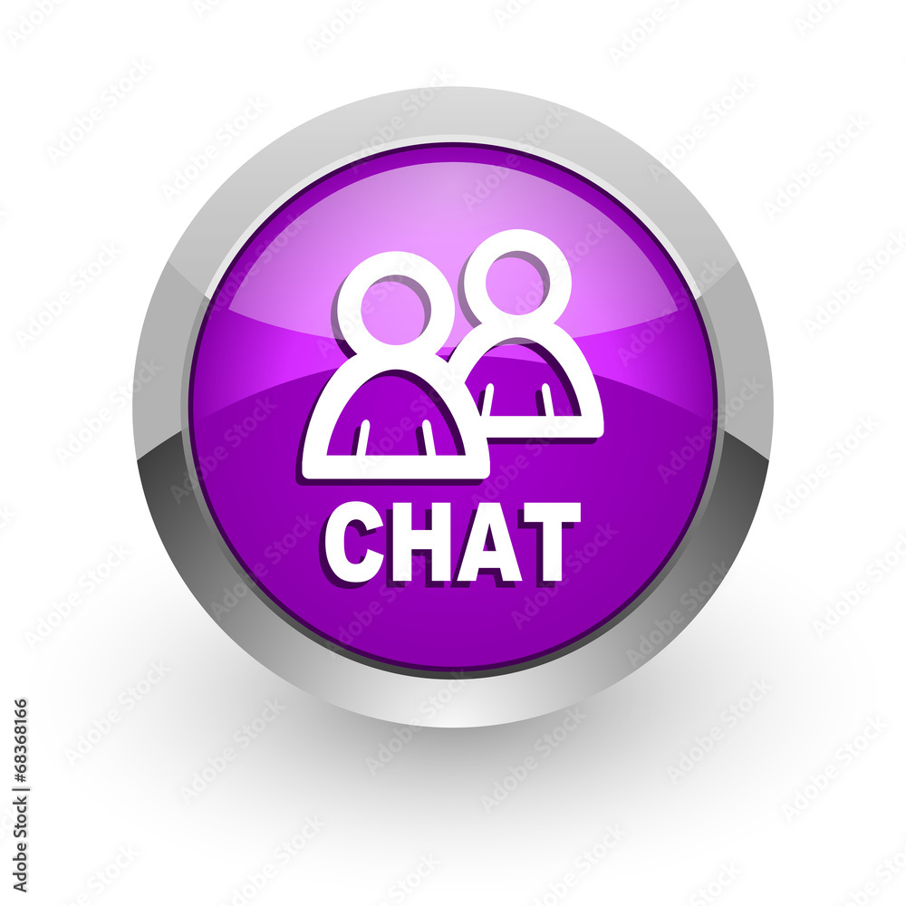 chat pink glossy web icon