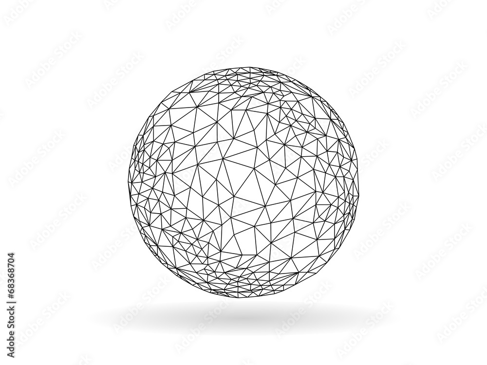 Geometric polygonal globe sphere unusual vector graphic template Geometric polygonal globe sphere unusual vector graphic template