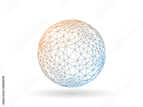 Geometric polygonal globe sphere unusual vector graphic template