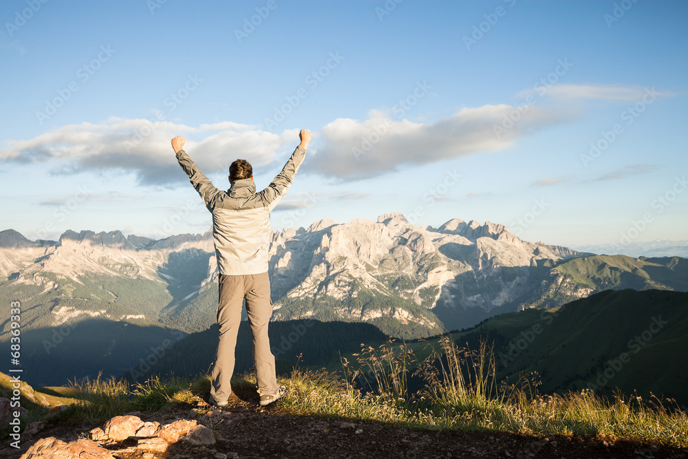 Man on the top of the mountains