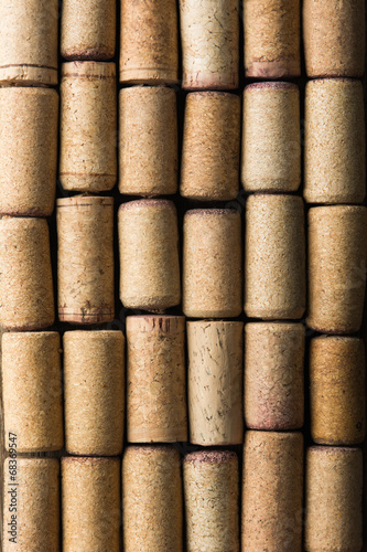 Closeup pattern background of many different wine corks.