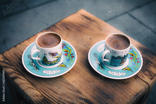 Retro style image of traditional turkish coffee