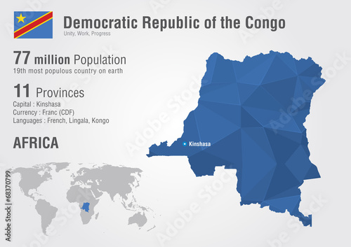 Congo, Democratic Republic of the Congo world map. photo