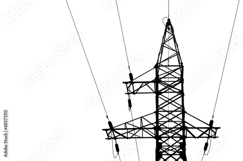 High voltage power lines and pylon. vector EPS10.