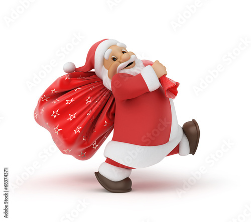 Obraz na płótnie Santa Claus with a bag of gifts w salonie