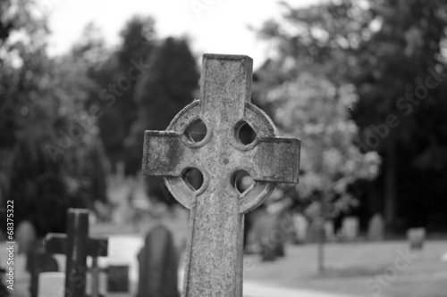 Celtic cross gravestone photo