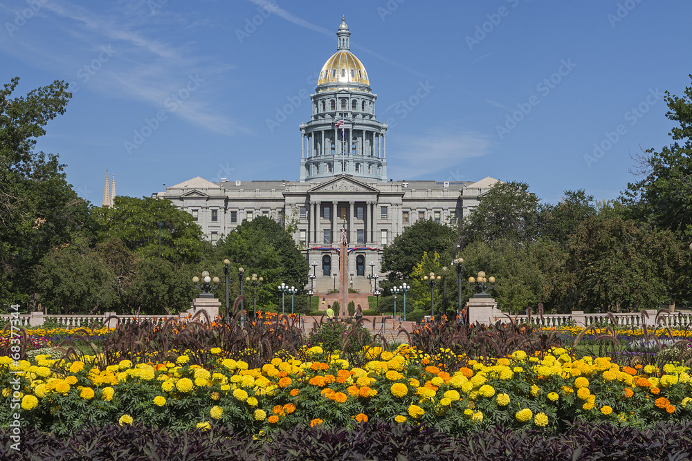 Golden Dome of Colorado State Capitol Building in Denver