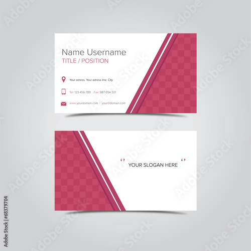 Flat business card template red