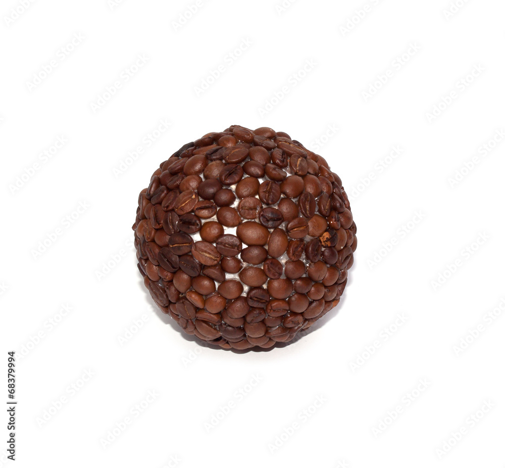Coffee ball isolated on white