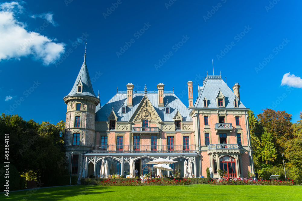 Beautiful Schadau Castle in the Thun city, Canton Bern