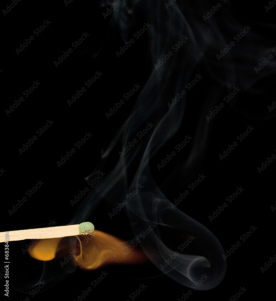 Smoke from a lighted match