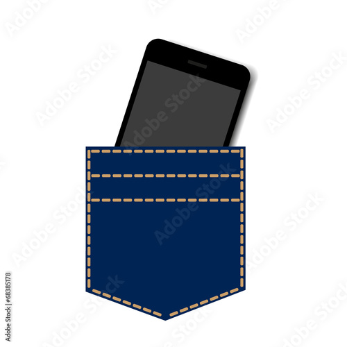 pocket smartphone background vector