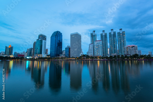 Twilight view of Bangkok city, Thailand