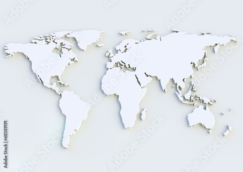 Weltkarte 3D - World map 3D