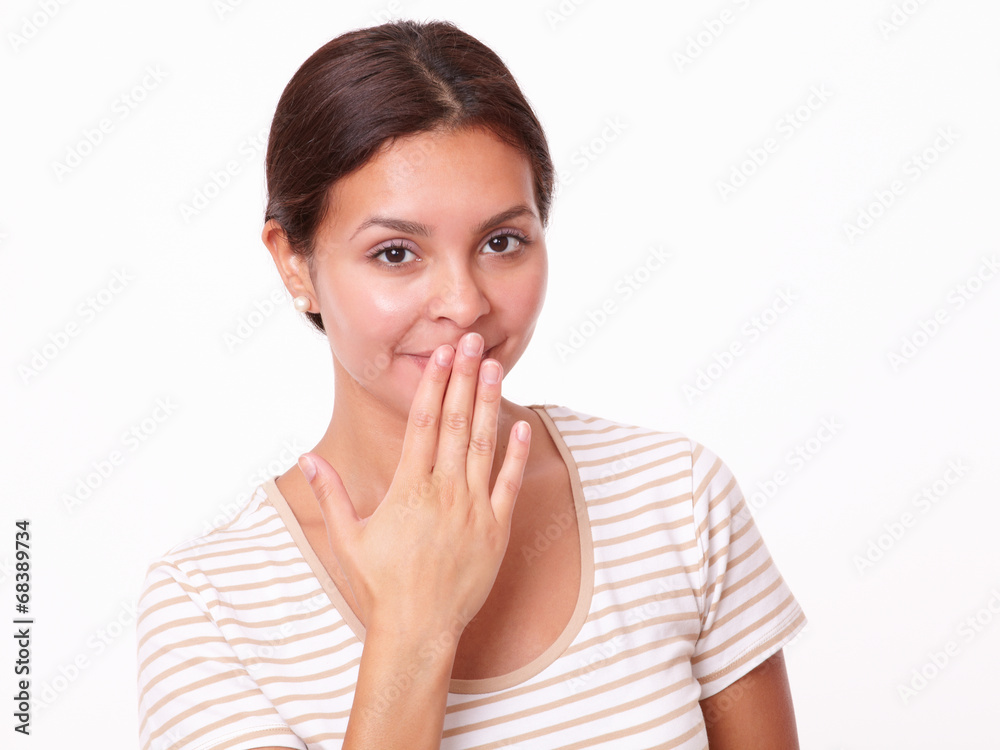 Lovely latin girl with mistake gesture Lovely latin girl with mistake gesture
