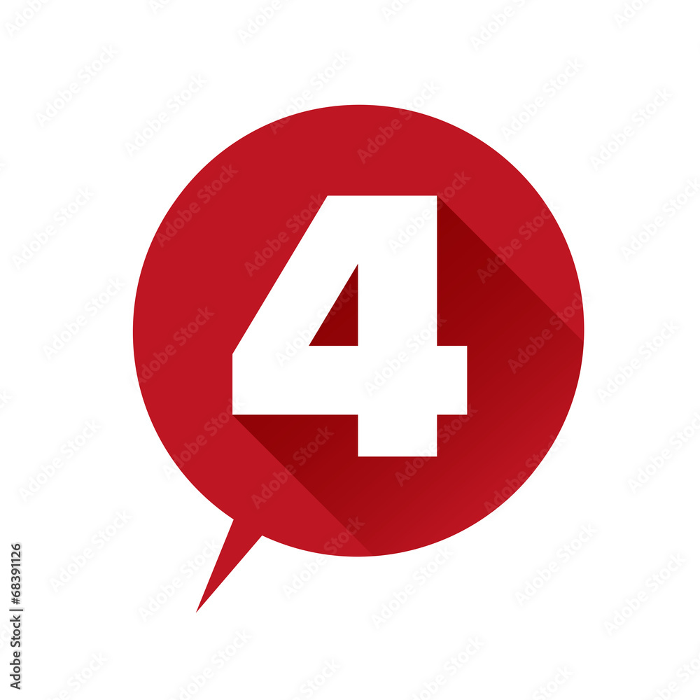 Fototapeta premium Number four icon - flat style