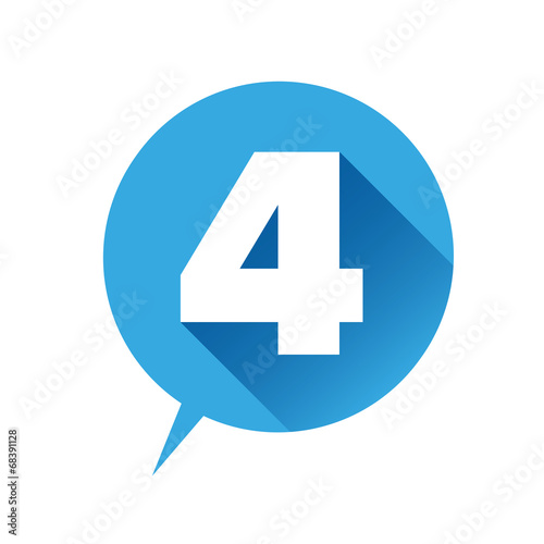 Number four icon - flat style