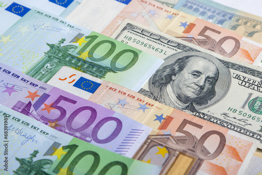 Currency Concept: European and the US Hard Currencies Together Currency Concept: European and the US Hard Currencies Together