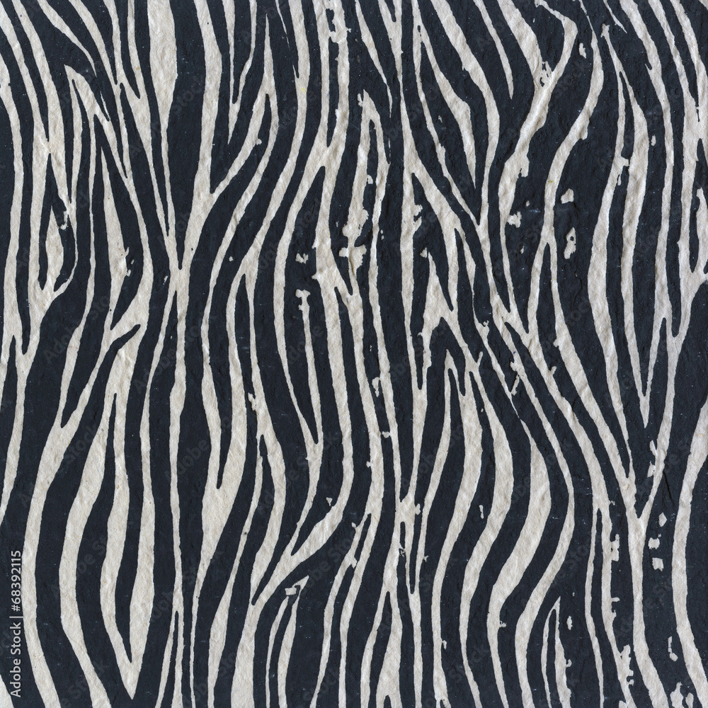 Zebra pattern on linen background