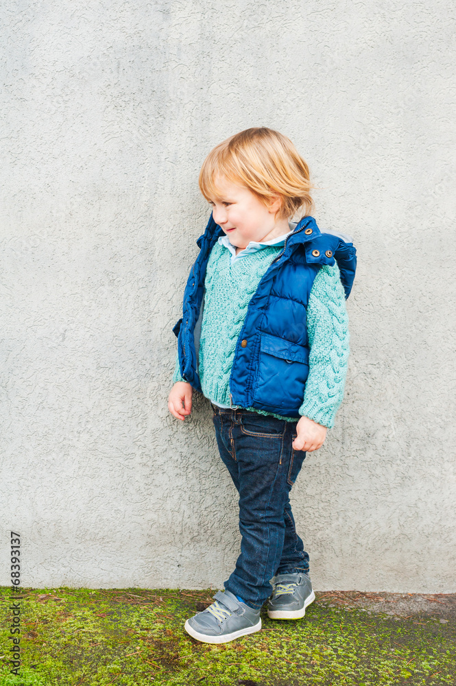 Outdoor portrait of a cute toddler boy Outdoor portrait of a cute toddler boy