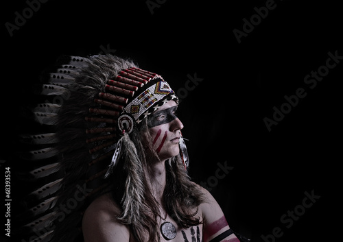 American Indian in war paint