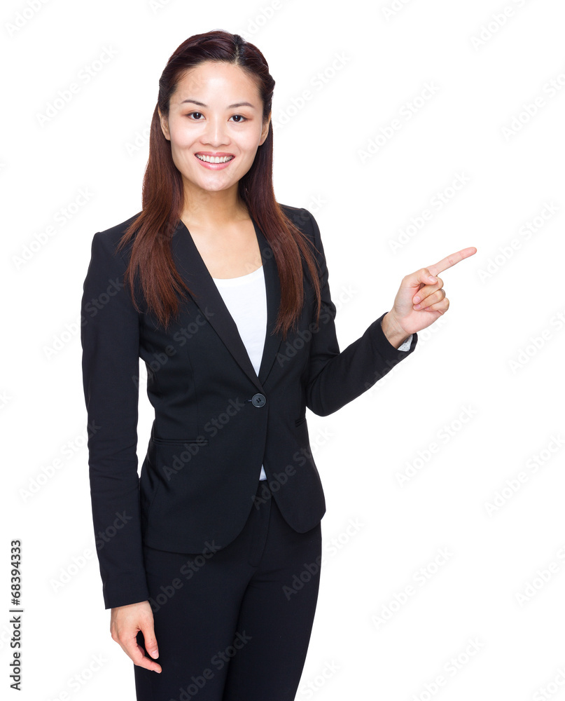 Asian business woman with finger up Asian business woman with finger up