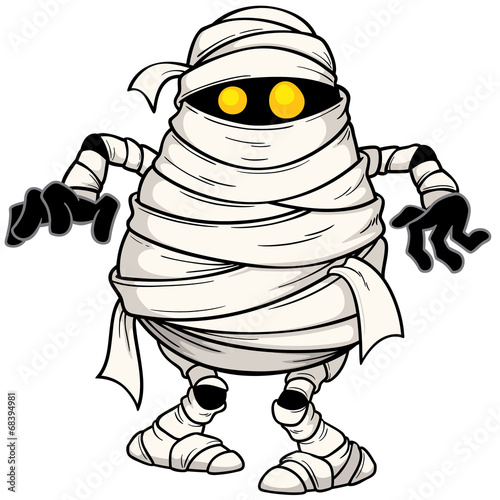 Vector illustration of Cartoon mummy
