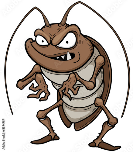 Vector illustration of cartoon cockroach