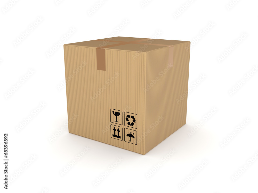 3d rendered carton box. 3d rendered carton box.