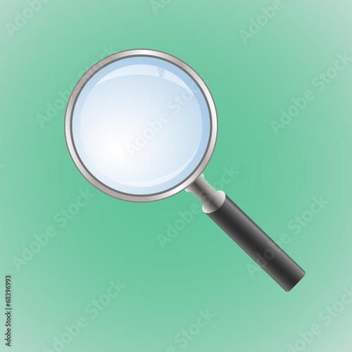 sign magnifying glass on green background