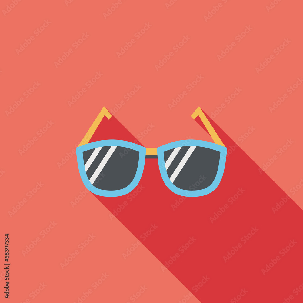 Sunglasses flat icon with long shadow Sunglasses flat icon with long shadow