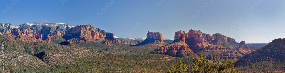 Arizona's Sedona Valley Panoramic with Cathedral Rock