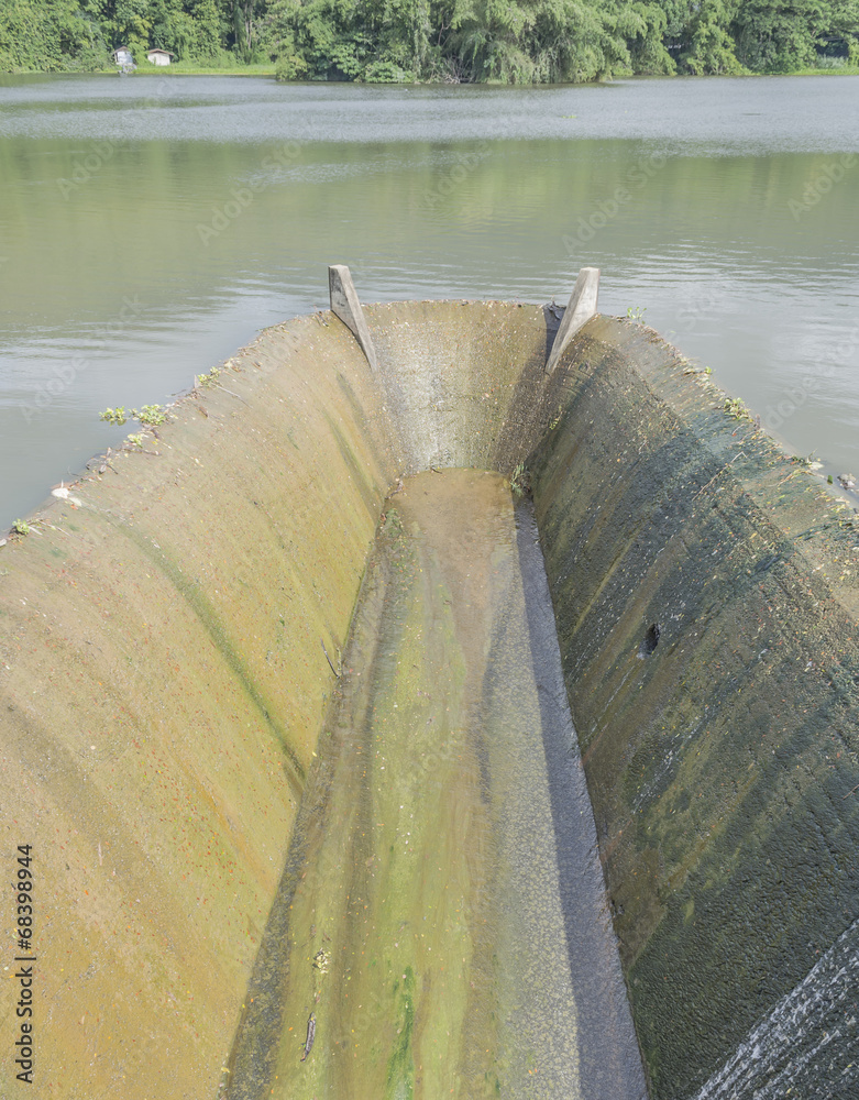 old spillway on concrete small dam old spillway on concrete small dam