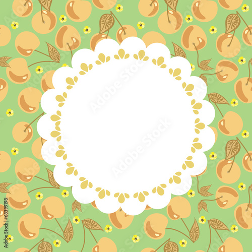 card with berry pattern