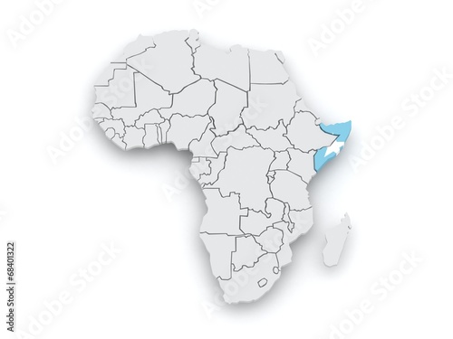 Map of worlds. Somalia.