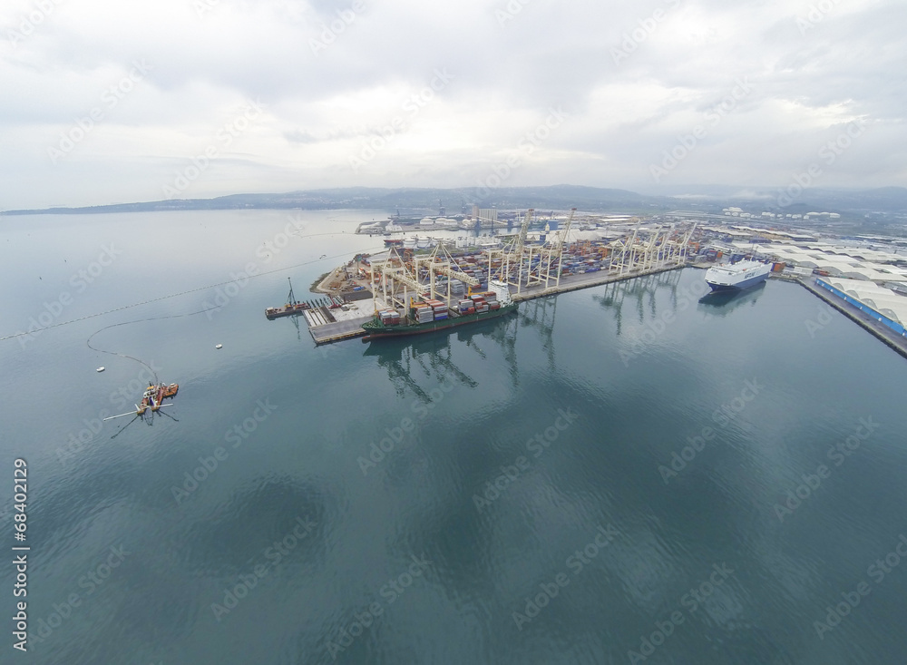 Aerial view on Koper port