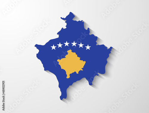 Kosovo country map with shadow effect presentation