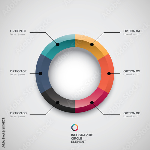 Infographic ui styled business pie chart and vector options