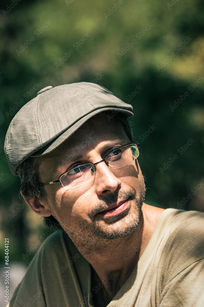 Pensive man outdoors Pensive man outdoors