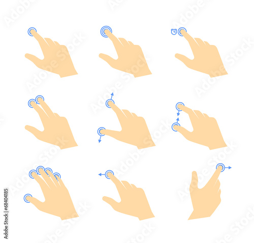 Touch gestures icons