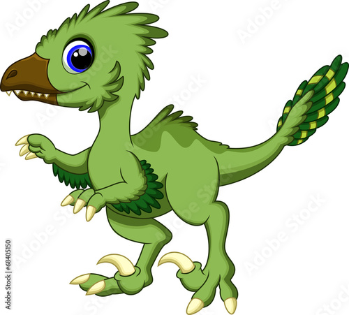 Cute deinonychus cartoon