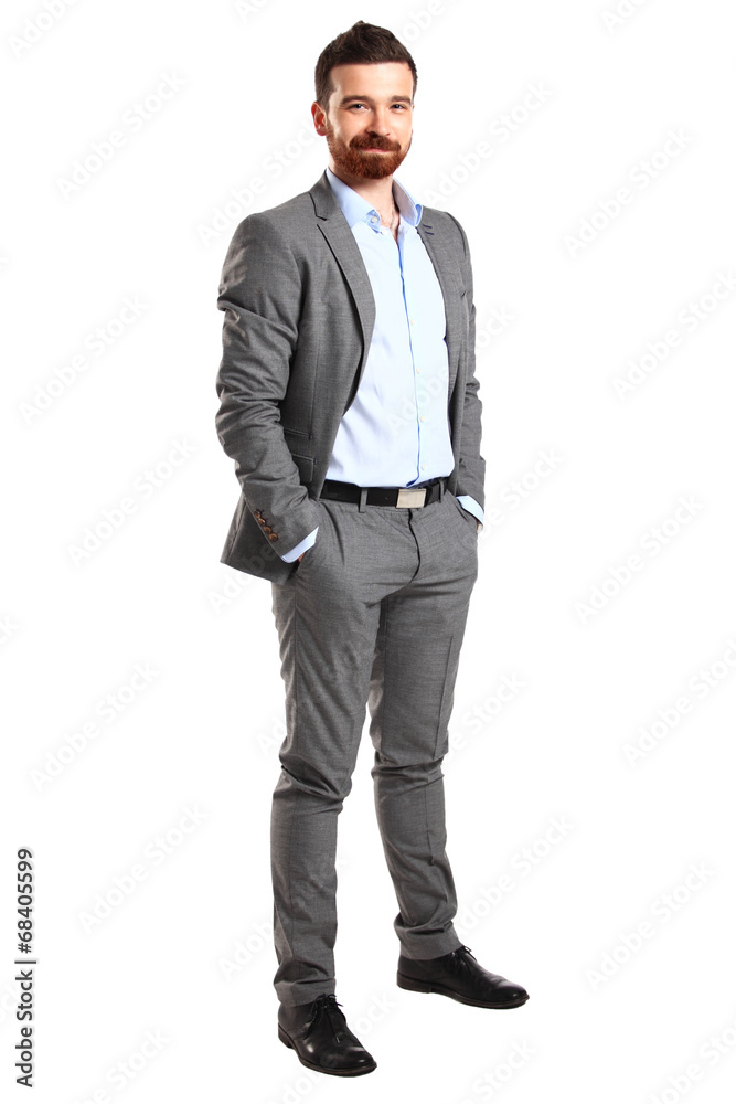 Handsome casual man smiling - isolated over a white background Handsome casual man smiling - isolated over a white background