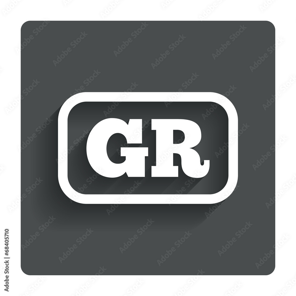 Greek language sign icon. GR Greece translation Greek language sign icon. GR Greece translation