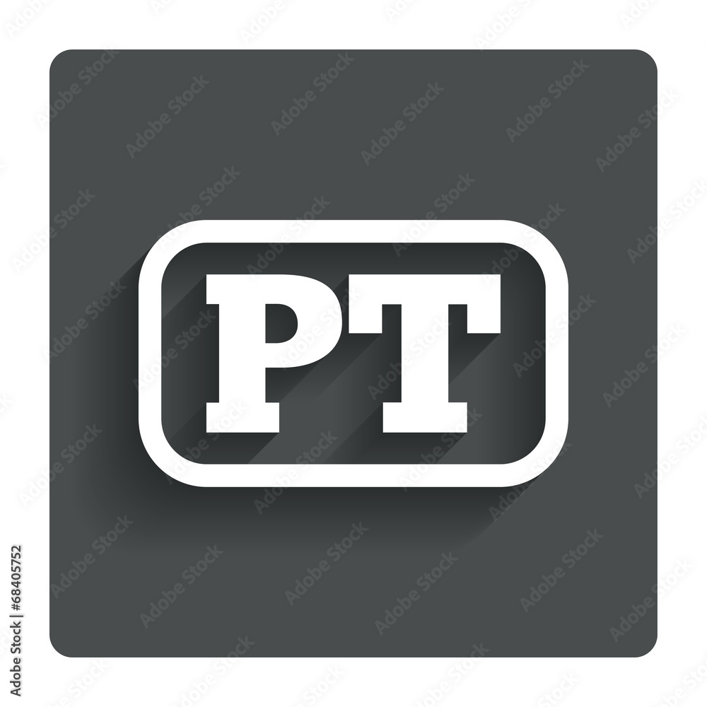Portuguese language sign icon. PT translation Portuguese language sign icon. PT translation
