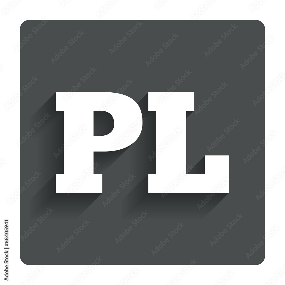 Polish language sign icon. PL translation Polish language sign icon. PL translation